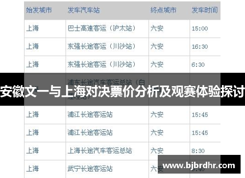 安徽文一与上海对决票价分析及观赛体验探讨
